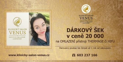 Dárkový šek na OMLAZUJÍCÍ SLUŽBY v hodnotě 20 000,- Kč